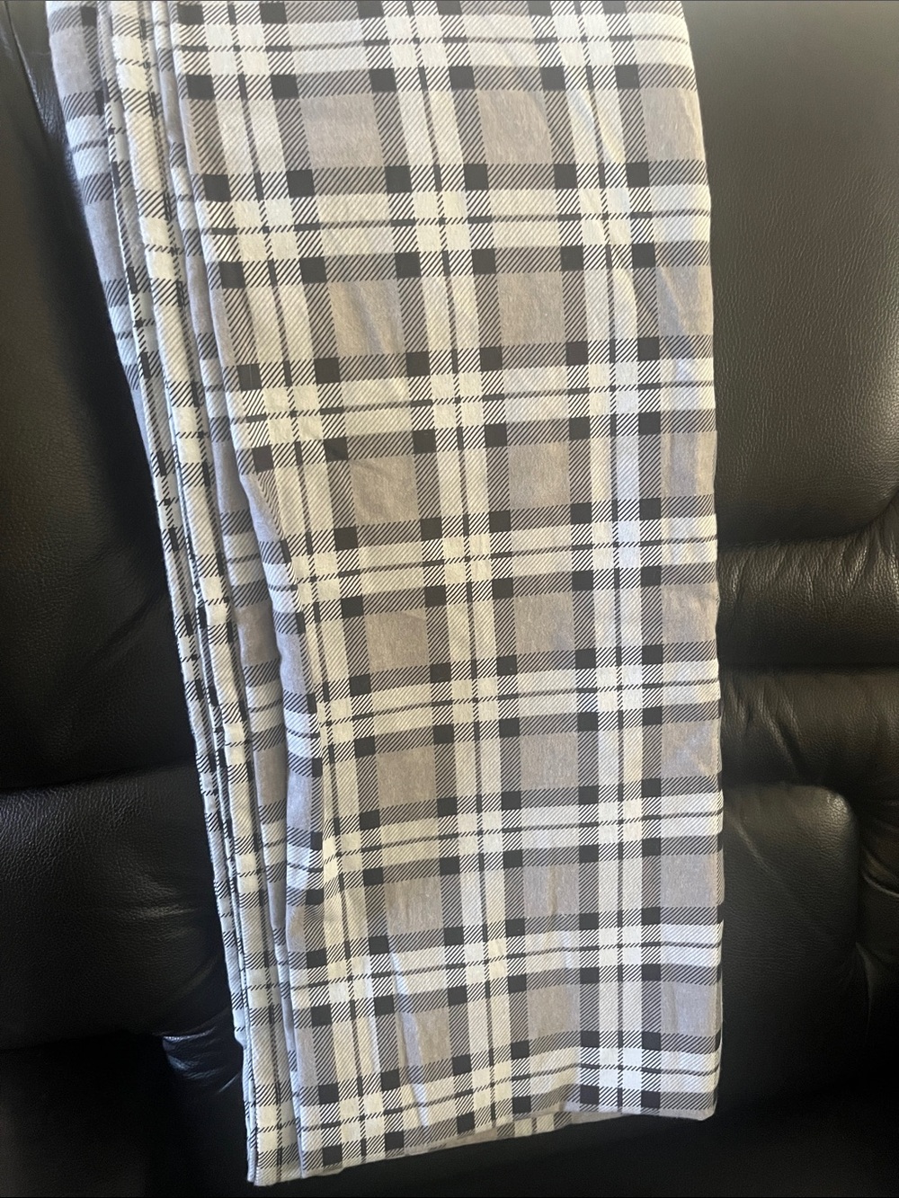 Cuddl Duds Plaid Flannel Flat Sheet- Gray, blue, Black
